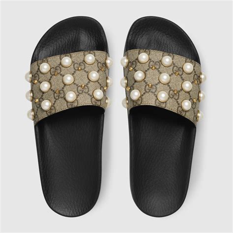 gucci slides with pearls|gucci slides nordstrom.